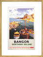 'Bangor, Northern Ireland', BR poster, 1955. art print large gold Art Print - Science Museum Shop