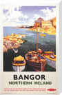 'Bangor, Northern Ireland', BR poster, 1955. stretched canvas large none Art Print - Science Museum Shop