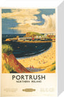 'Portrush', BR (LMR) poster, 1952. stretched canvas small none Art Print - Science Museum Shop