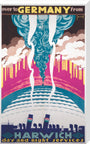 'Over to Germany from Harwich', LNER poster, 1923-1947. stretched canvas extra large none Art Print - Science Museum Shop