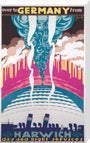 'Over to Germany from Harwich', LNER poster, 1923-1947. stretched canvas large none Art Print - Science Museum Shop