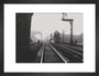 LNER 4472, Flying Scotsman by LNWR(?) overbridge, Sandy, circa 1933. art print small black Art Print - Science Museum Shop