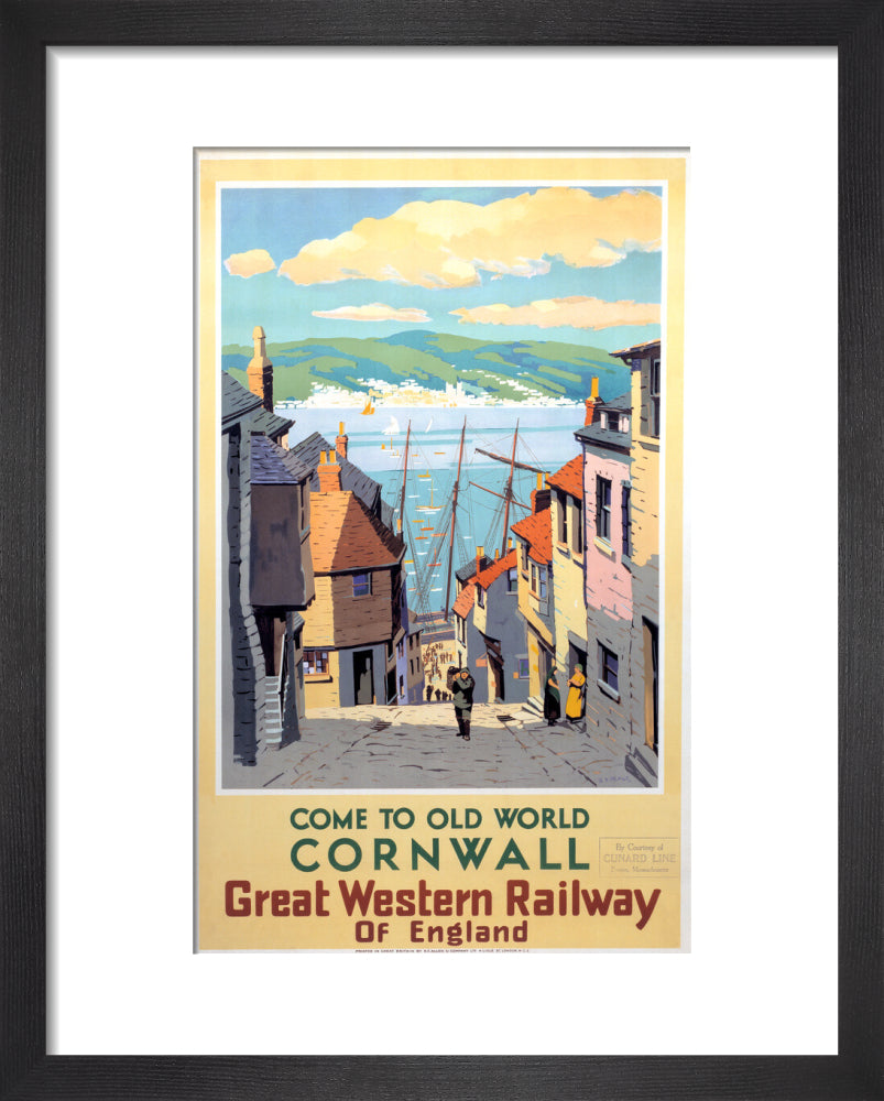Come to Old World Cornwall', GWR poster, 1931. art print extra small black Art Print - Science Museum Shop