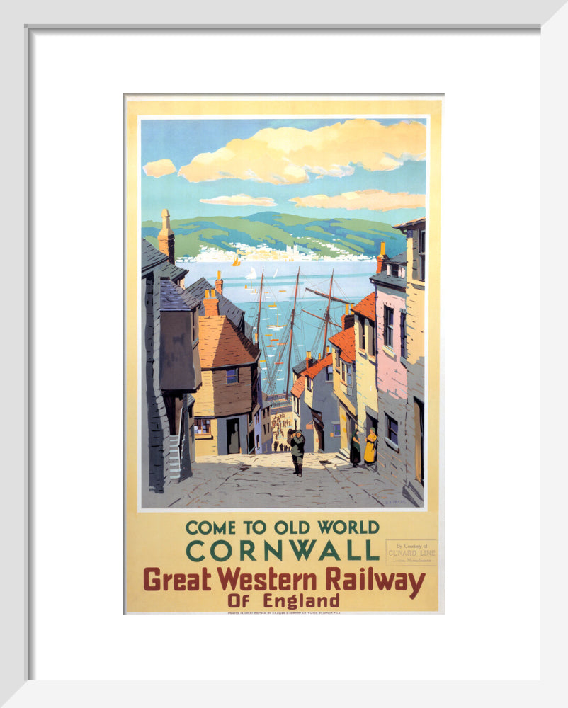 Come to Old World Cornwall', GWR poster, 1931. art print extra small white Art Print - Science Museum Shop