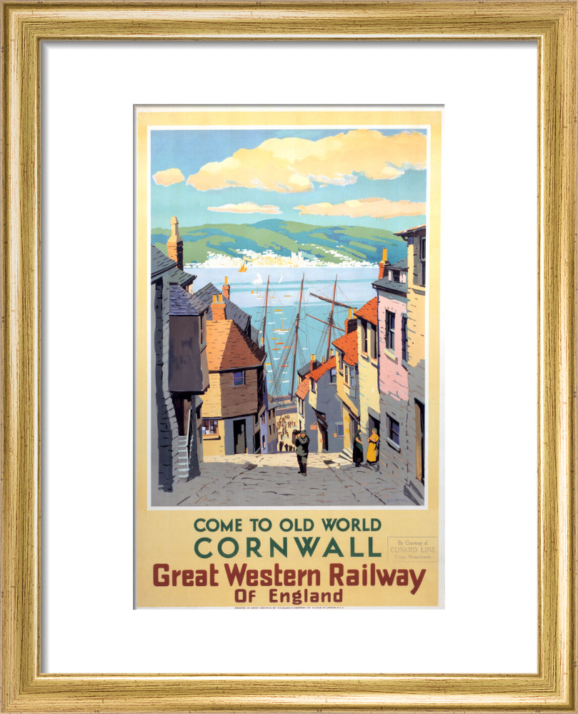 Come to Old World Cornwall', GWR poster, 1931. art print extra small gold Art Print - Science Museum Shop