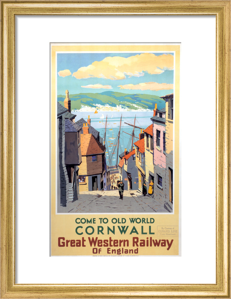 Come to Old World Cornwall', GWR poster, 1931. art print small gold Art Print - Science Museum Shop