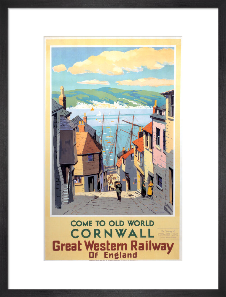 Come to Old World Cornwall', GWR poster, 1931. art print medium black Art Print - Science Museum Shop