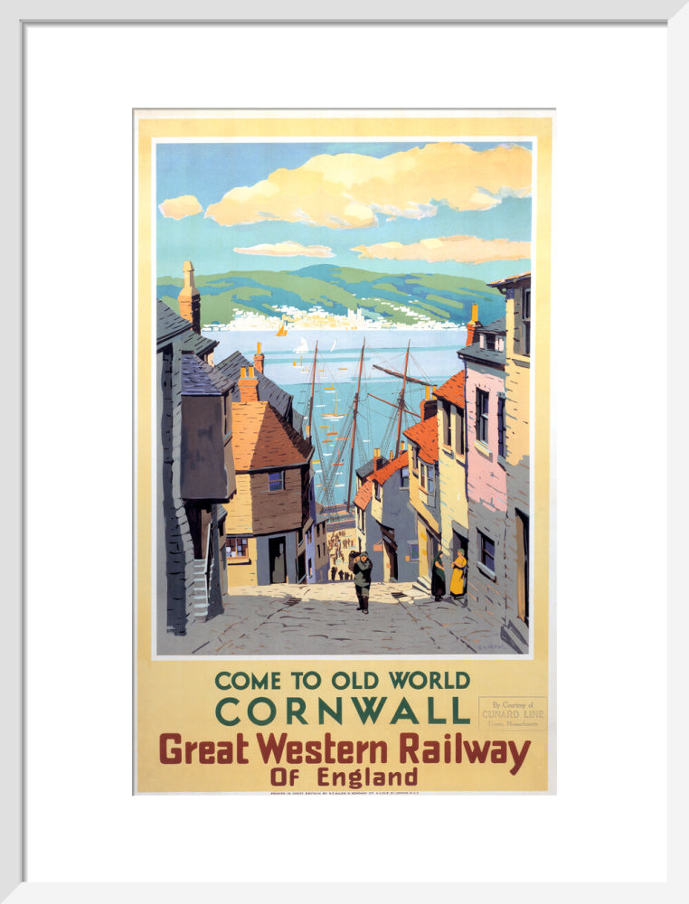 Come to Old World Cornwall', GWR poster, 1931. art print medium white Art Print - Science Museum Shop