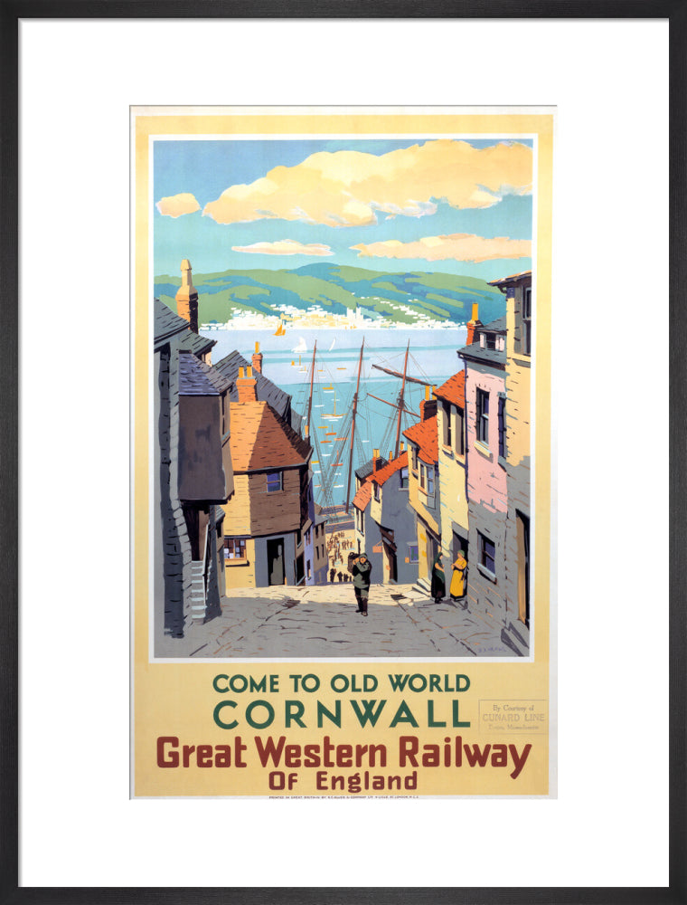 Come to Old World Cornwall', GWR poster, 1931. art print large black Art Print - Science Museum Shop