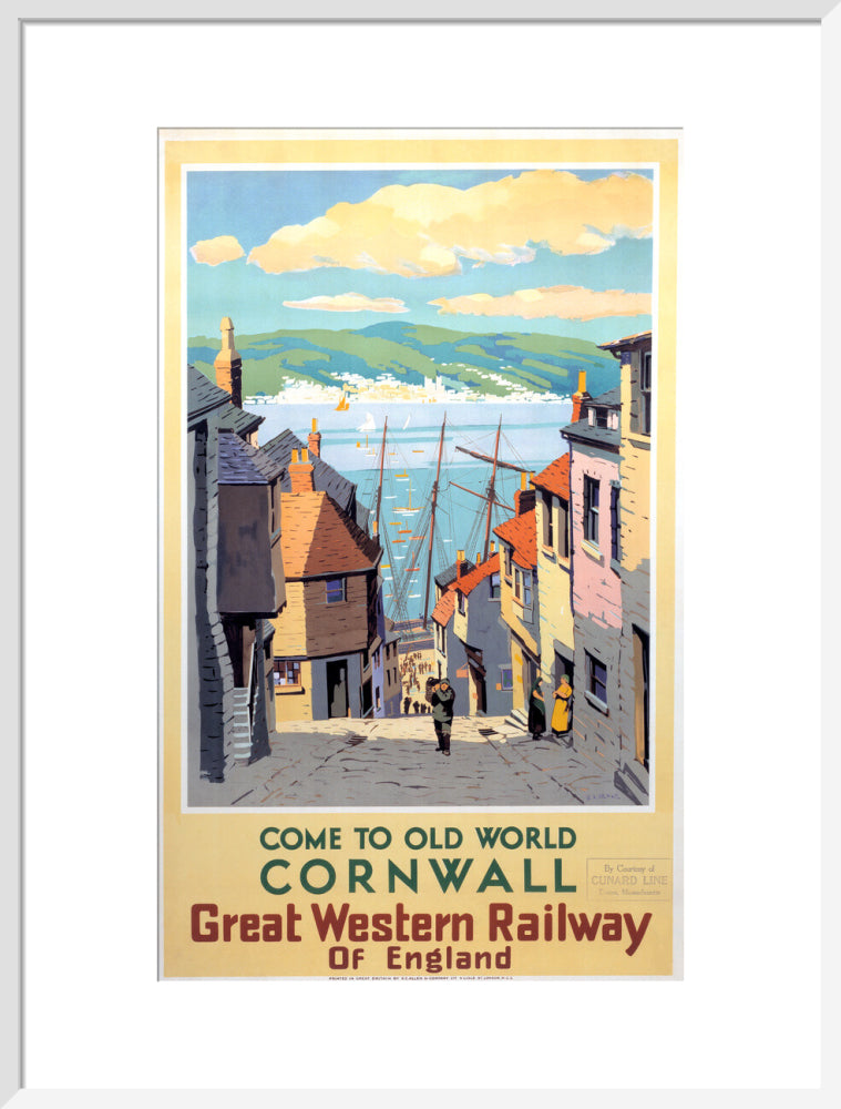 Come to Old World Cornwall', GWR poster, 1931. art print large white Art Print - Science Museum Shop