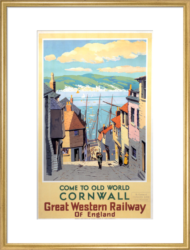 Come to Old World Cornwall', GWR poster, 1931. art print large gold Art Print - Science Museum Shop