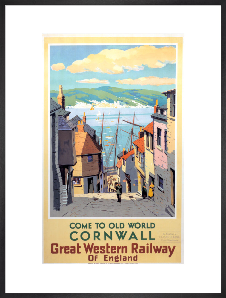 Come to Old World Cornwall', GWR poster, 1931. art print extra large black Art Print - Science Museum Shop