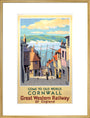 Come to Old World Cornwall', GWR poster, 1931. art print extra large gold Art Print - Science Museum Shop