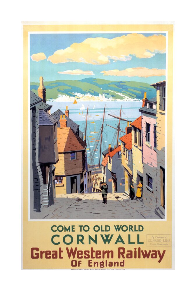 Come to Old World Cornwall', GWR poster, 1931. unstretched canvas large none Art Print - Science Museum Shop