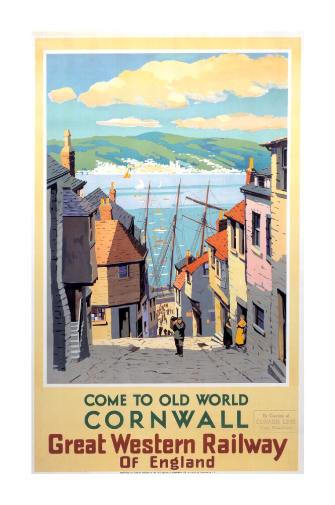 Come to Old World Cornwall', GWR poster, 1931. unstretched canvas extra large none Art Print - Science Museum Shop