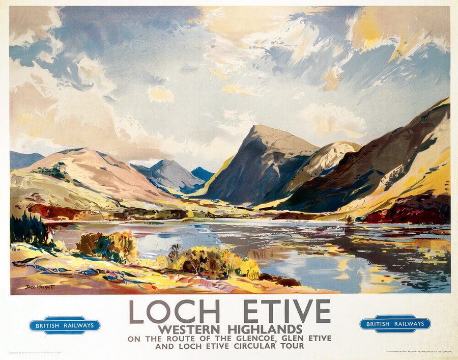 'Loch Etive, Western Highlands', BR(ScR) poster, 1948-1965. Art Print - Science Museum Shop