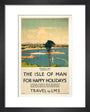 'Isle of Man for Happy Holidays', LMS poster, 1923-1947. art print extra small black Art Print - Science Museum Shop