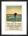 'Isle of Man for Happy Holidays', LMS poster, 1923-1947. art print small black Art Print - Science Museum Shop