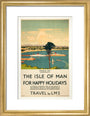 'Isle of Man for Happy Holidays', LMS poster, 1923-1947. art print small gold Art Print - Science Museum Shop