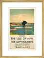 'Isle of Man for Happy Holidays', LMS poster, 1923-1947. art print medium gold Art Print - Science Museum Shop