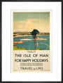 'Isle of Man for Happy Holidays', LMS poster, 1923-1947. art print large black Art Print - Science Museum Shop
