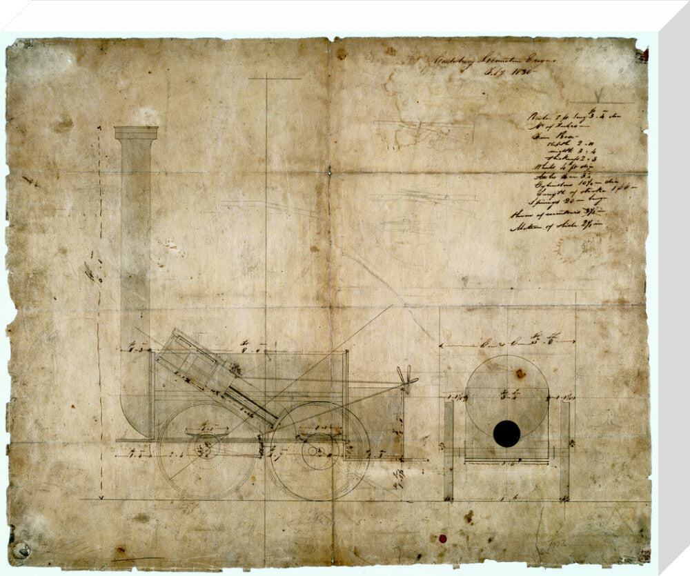 'Canterbury Locomotion Engine', 1830. stretched canvas medium none Art Print - Science Museum Shop