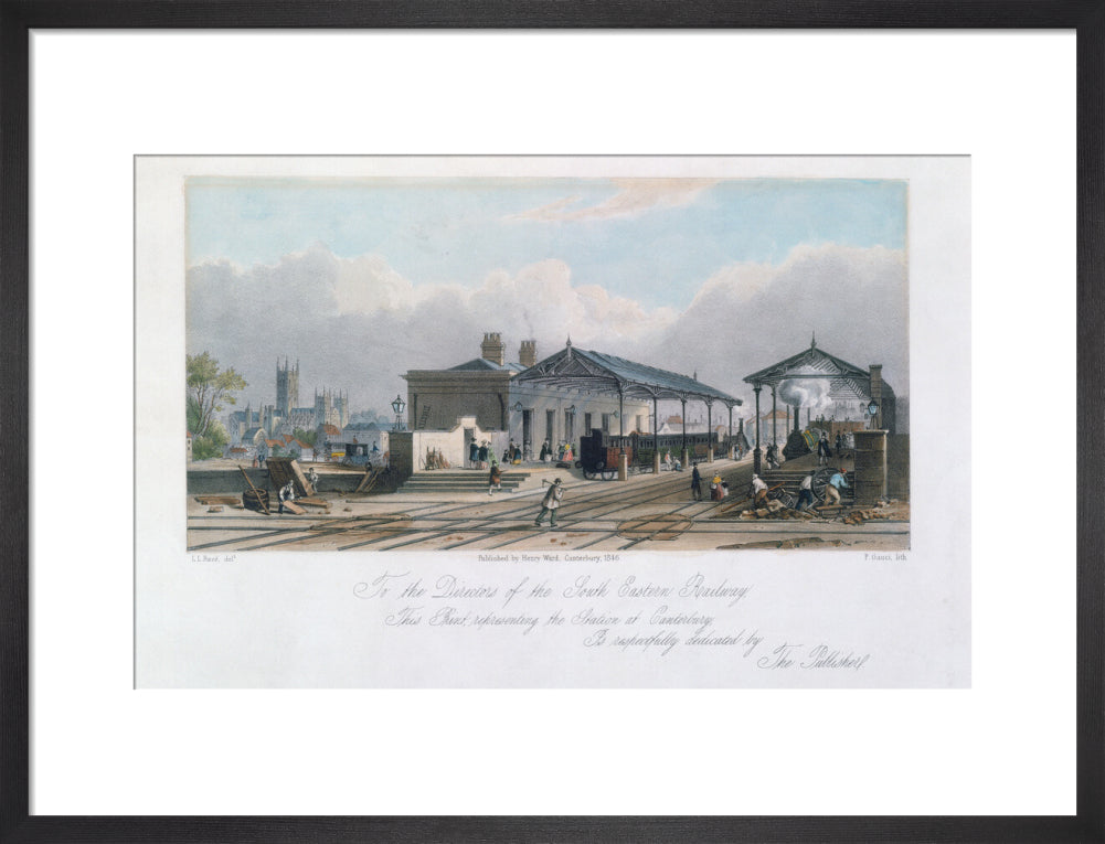 Canterbury Station, Kent, 1846. art print medium black Art Print - Science Museum Shop