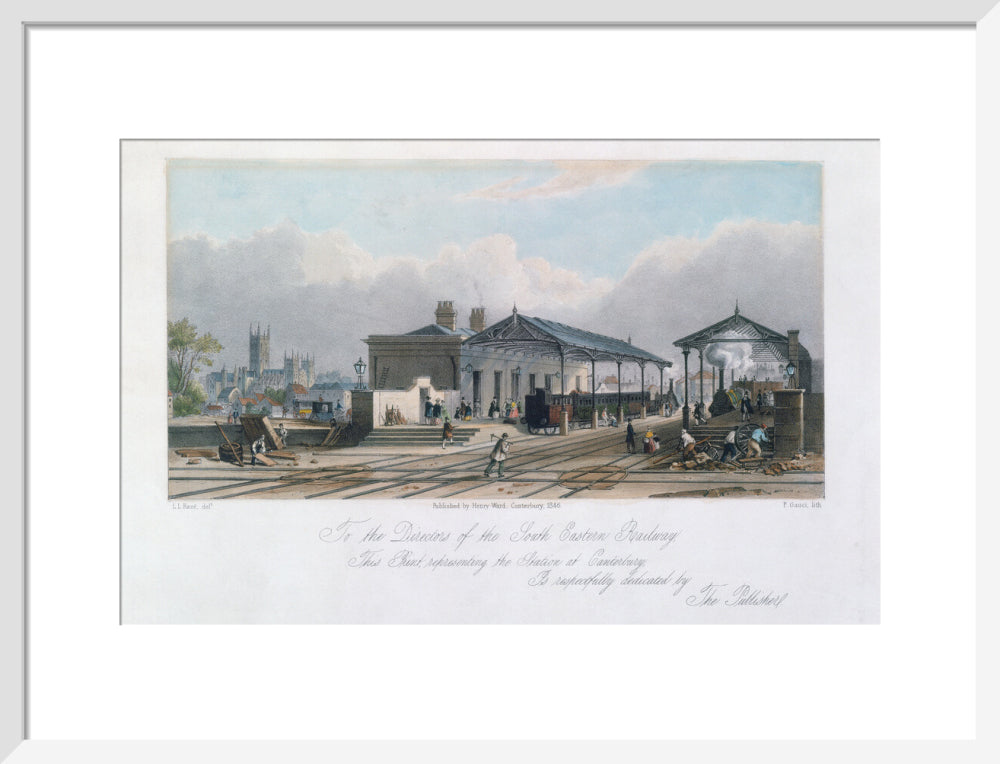 Canterbury Station, Kent, 1846. art print medium white Art Print - Science Museum Shop