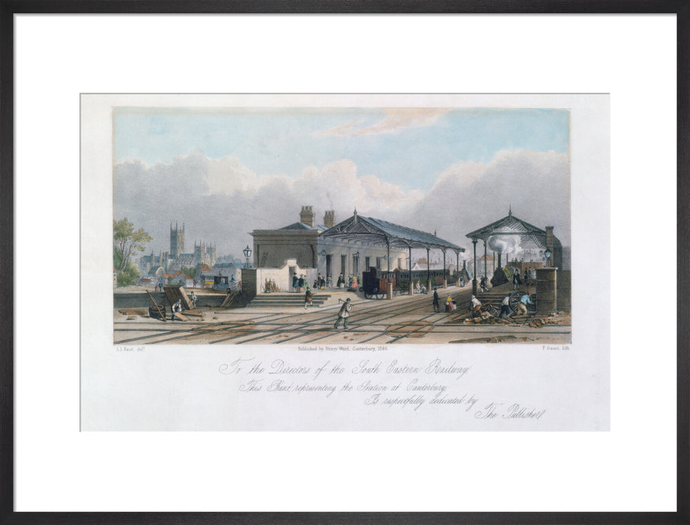 Canterbury Station, Kent, 1846. art print large black Art Print - Science Museum Shop