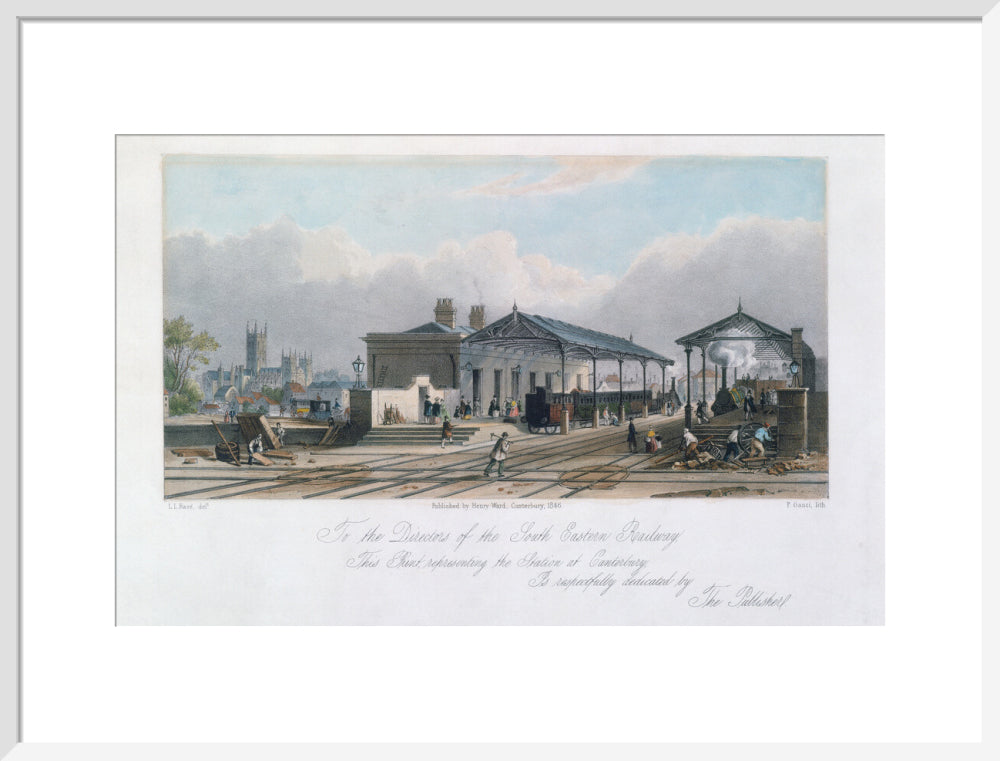 Canterbury Station, Kent, 1846. art print large white Art Print - Science Museum Shop