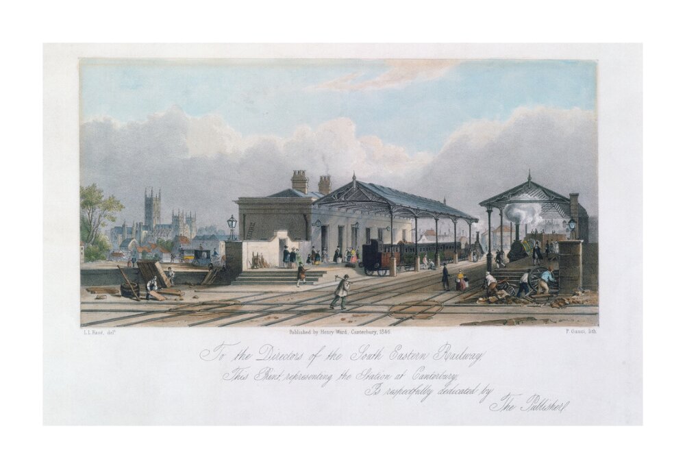 Canterbury Station, Kent, 1846. unstretched canvas extra large none Art Print - Science Museum Shop