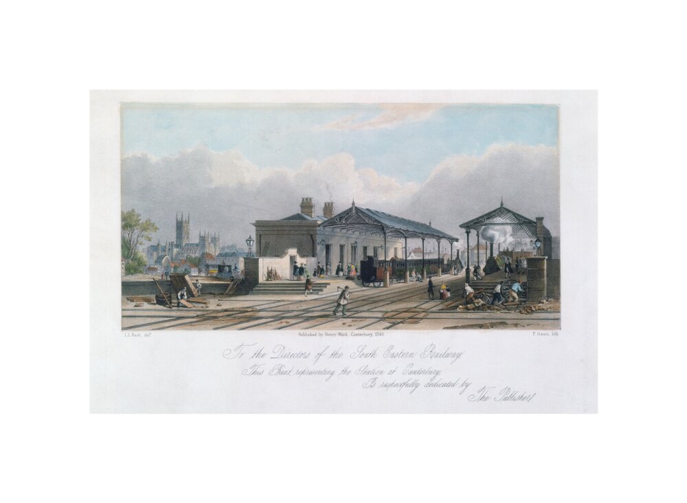 Canterbury Station, Kent, 1846. unstretched canvas small none Art Print - Science Museum Shop