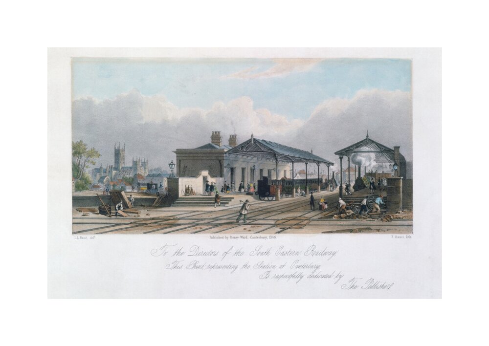 Canterbury Station, Kent, 1846. unstretched canvas medium none Art Print - Science Museum Shop