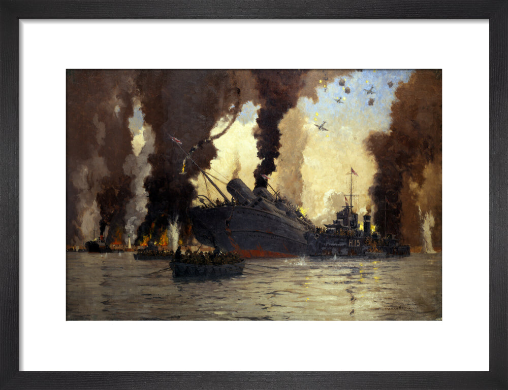 Sinking of the LMS steamer SS 'Scotia' off Dunkirk, France, 1940. art print small black Art Print - Science Museum Shop