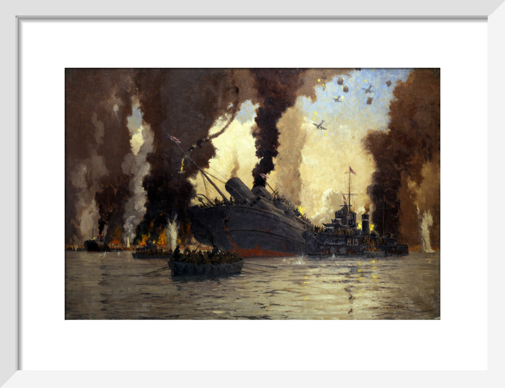 Sinking of the LMS steamer SS 'Scotia' off Dunkirk, France, 1940. art print small white Art Print - Science Museum Shop