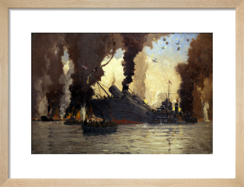 Sinking of the LMS steamer SS 'Scotia' off Dunkirk, France, 1940. art print small natural Art Print - Science Museum Shop