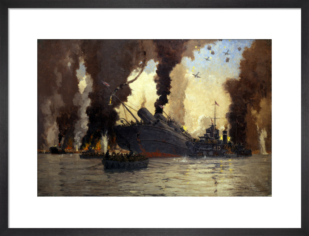 Sinking of the LMS steamer SS 'Scotia' off Dunkirk, France, 1940. art print medium black Art Print - Science Museum Shop