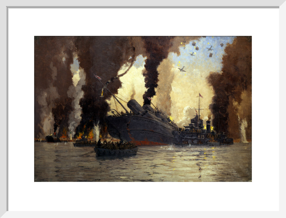 Sinking of the LMS steamer SS 'Scotia' off Dunkirk, France, 1940. art print medium white Art Print - Science Museum Shop