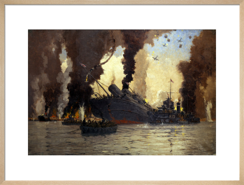 Sinking of the LMS steamer SS 'Scotia' off Dunkirk, France, 1940. art print large natural Art Print - Science Museum Shop