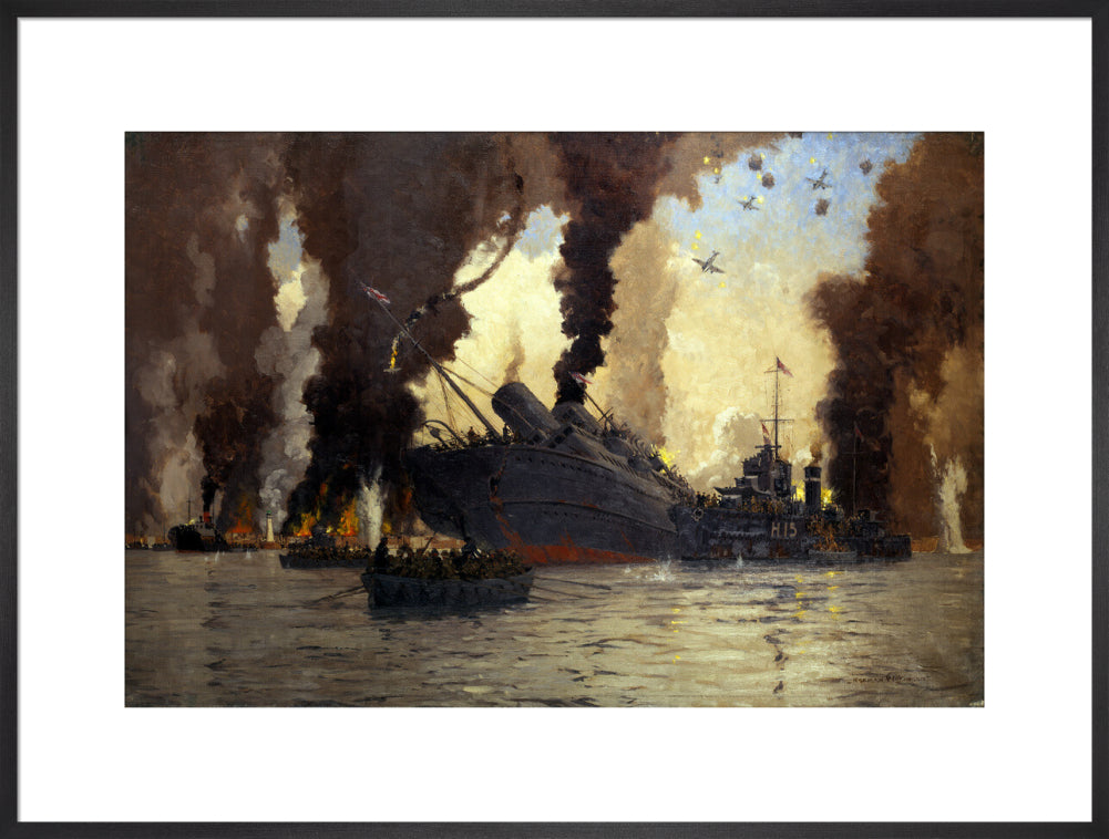 Sinking of the LMS steamer SS 'Scotia' off Dunkirk, France, 1940. art print extra large black Art Print - Science Museum Shop
