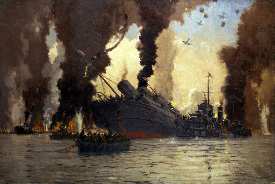 Sinking of the LMS steamer SS 'Scotia' off Dunkirk, France, 1940. Art Print - Science Museum Shop