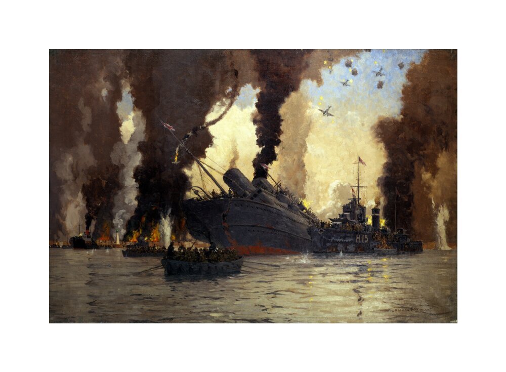 Sinking of the LMS steamer SS 'Scotia' off Dunkirk, France, 1940. unstretched canvas medium none Art Print - Science Museum Shop