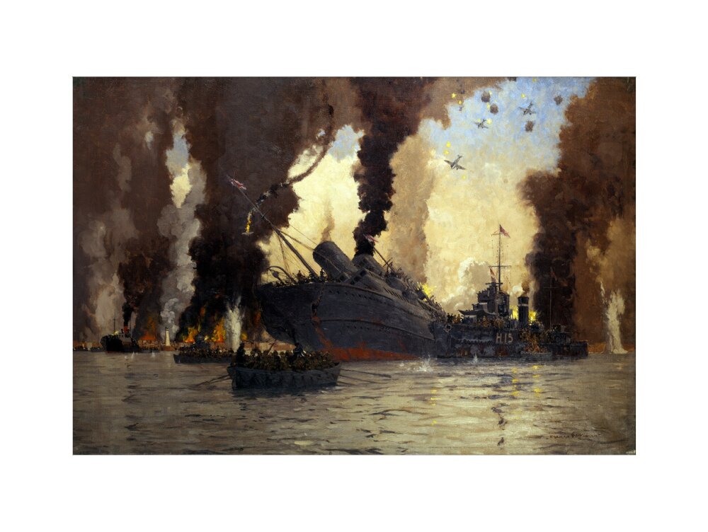 Sinking of the LMS steamer SS 'Scotia' off Dunkirk, France, 1940. art print large none Art Print - Science Museum Shop