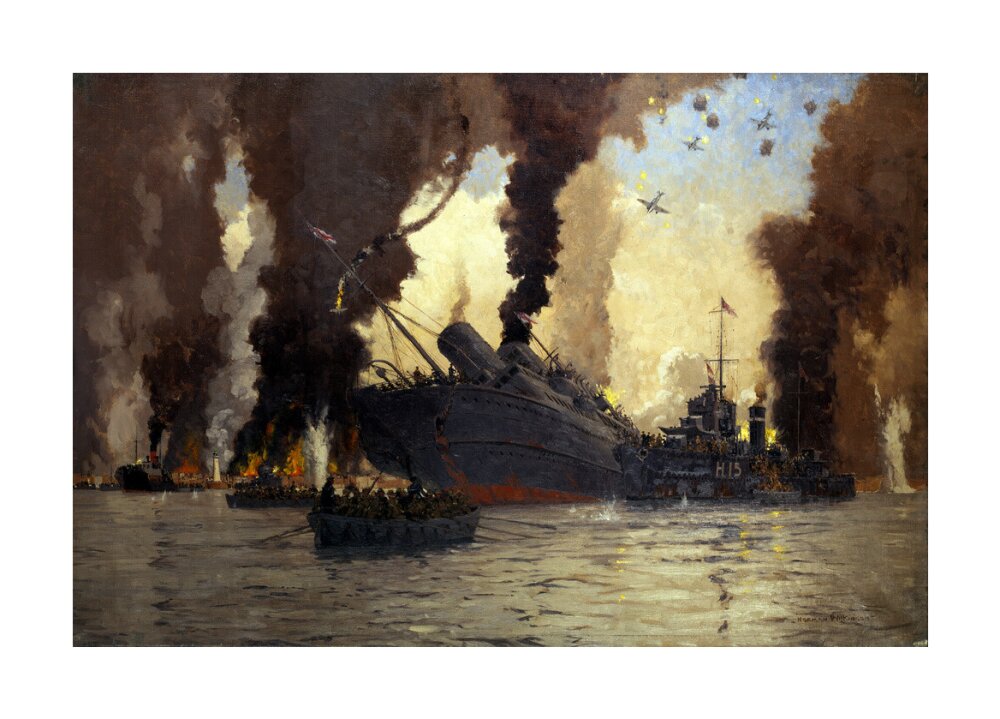 Sinking of the LMS steamer SS 'Scotia' off Dunkirk, France, 1940. unstretched canvas large none Art Print - Science Museum Shop