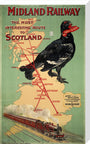 'Midland Railway - The Most Interesting Route to Scotland'. MR poster;1907 stretched canvas large none Art Print - Science Museum Shop