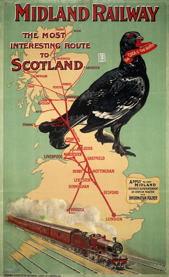 'Midland Railway - The Most Interesting Route to Scotland'. MR poster;1907 Art Print - Science Museum Shop