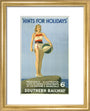 Poster, Southern Railway ' Hints for holidays' by Charles Pears art print extra small gold Art Print - Science Museum Shop
