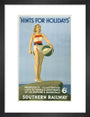 Poster, Southern Railway ' Hints for holidays' by Charles Pears art print small black Art Print - Science Museum Shop