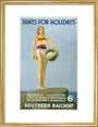 Poster, Southern Railway ' Hints for holidays' by Charles Pears art print medium gold Art Print - Science Museum Shop