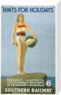 Poster, Southern Railway ' Hints for holidays' by Charles Pears stretched canvas medium none Art Print - Science Museum Shop